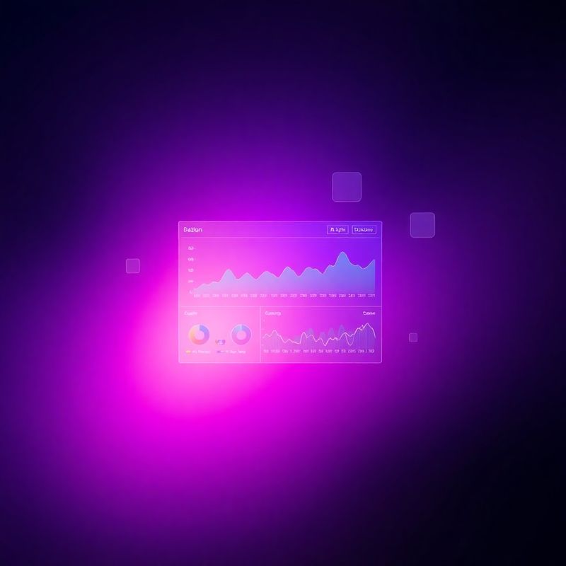 Abstrakcyjny gradient w odcieniach indygo z fragmentami interfejsu produktu SaaS